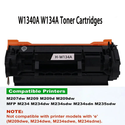 W1340A W134A toner cartridge with compatible HP printer list