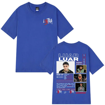 Rapper Luar La L 2025 Album L3TRA T Shirts Men's Women Hip Hop Fashion Short Sleeve T-shirts Cotton Oversized Streetwear T-shirt