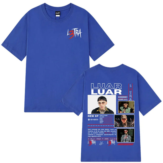 Rapper Luar La L 2025 Album L3TRA T-Shirts Herren Damen Hip Hop Mode Kurzarm T-Shirts Baumwolle Oversized Streetwear T-Shirt