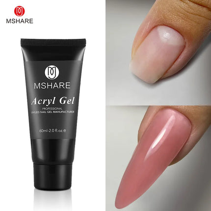 MSHARE Poly Nails Acryl Gel 60ml Builder UV Led Acrylgel Nails Extensions Acrylic Pink White Clear Acrylatic Hema Tpo Free Gel