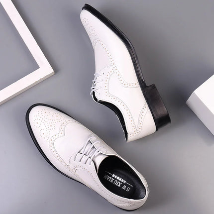 Luxury Men's Formal Shoes Fashion Handcrafted Leather Shoe Classic Carving Brogue Shoe Lace Up Oxford Shoes Business Dress Shoes