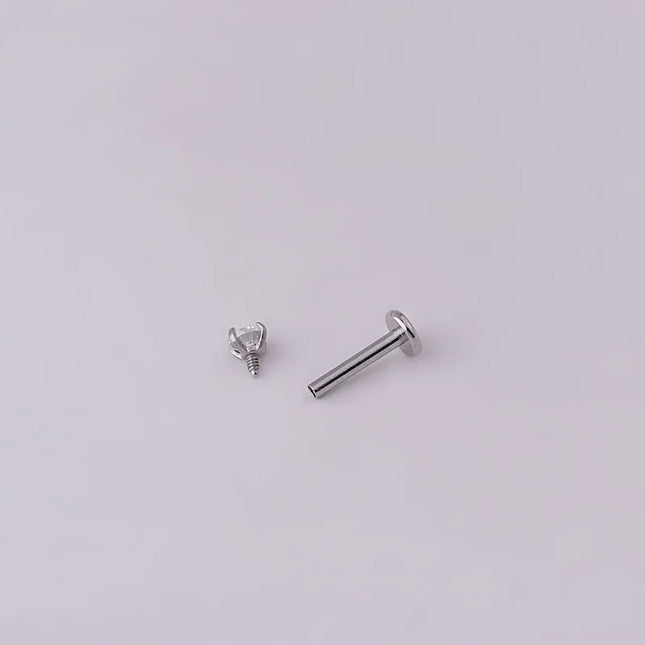2pcs Stainless Steel Piercing Tragus Stud Earrings, Crystal Labret Small Ear Stud Helix Cartilage - product image 2