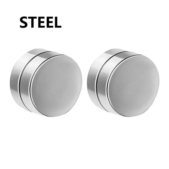 1/3Pairs 6MM Crystal Magnetic No-Pierce Stainless Steel Stud Earrings for Men Punk Zircon Magnet - product image 9