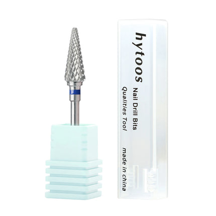 HYTOOS Perfect Cone Cuticle Bit 3/32 Carbide Nail Drill Bits Milling Cutter for Manicure Electric Drills Nails Accessories Tool