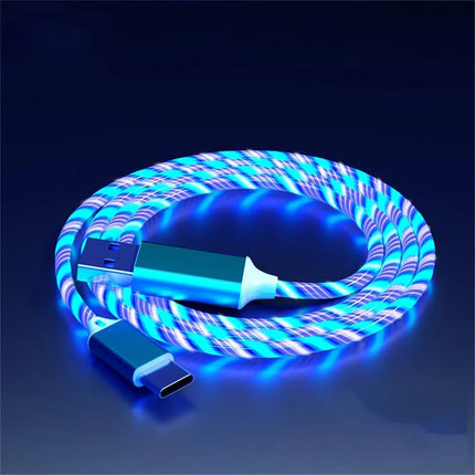 Glowing LED Light USB 3 IN 1 cable Phone Fast Charging Charger Luminous USB-C Cable For Xiaomi iPhone Phone - product image f