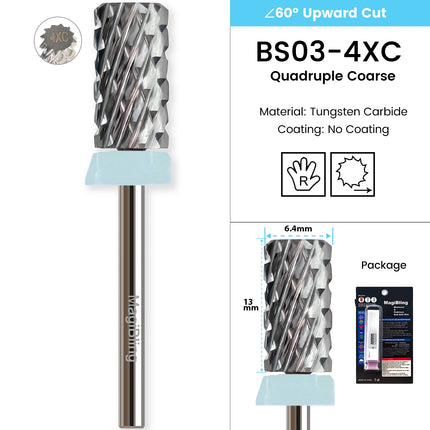 MagiBling Professional Nail Drill Bits Super Cut Carbide Nails Bit Cutter for Hard Acrylic Gel Removal Manicure Tools 3/32''