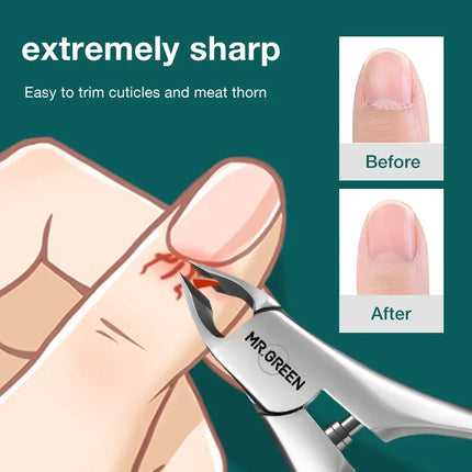 MR.GREEN Cuticle Nippers for Nail Care Professional Stainless Steel Nail Tools
