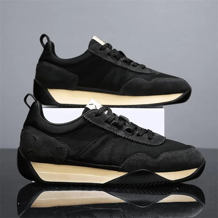 British Men's Spring/Autumn Chunky Sneakers High-Quality Breathable Canvas Casual Shoes Designer Comfy for Outdoor Walking Shoes