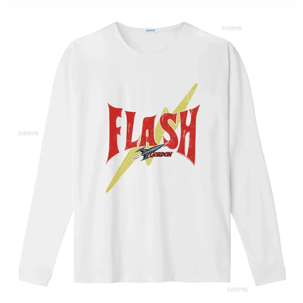 Flash Gordon T Shirt with Bold Lightning Bolt Design Perfect for Sci Fi Fans vintage Washed homme Stylish Slightly