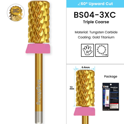 MagiBling Professional Nail Drill Bits Super Cut Carbide Nails Bit Cutter for Hard Acrylic Gel Removal Manicure Tools 3/32''
