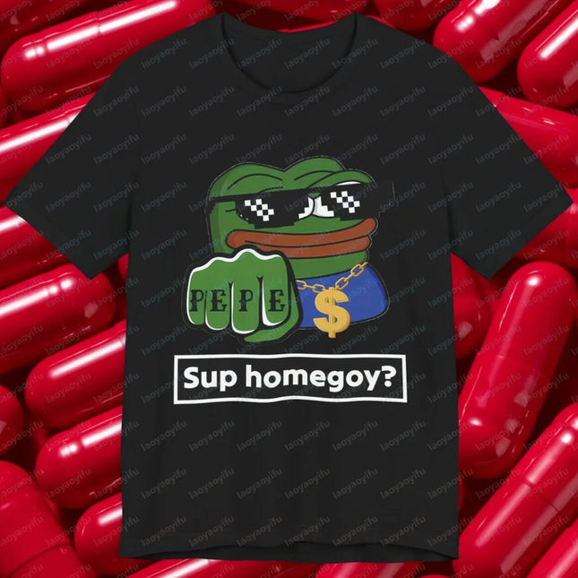 Pepe Frosch Thug Tee Grafik Meme Shirt 4chan Bad Goy Harajuku Grafik T-Shirts Lustige Outdoor Hochwertige Baumwolle Kurzarm Top