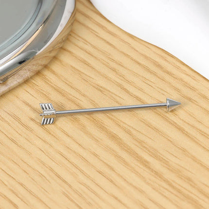16G Skeleton Hand Industrial Barbell Surgical Steel Short Cartilage Earring Body Piercing Jewelry for Women Men Rod Length 38mm