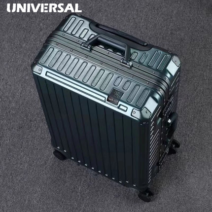 New Ultra Sturdy Aluminum Frame Luggage, 2-Pieces Set 20 22 24 26 28 Inch Carry On Luggage Suitcase Set High Aesthetic Board Case, Universal Wheel Business Travel Box Set, Optional 20-28 Inch
