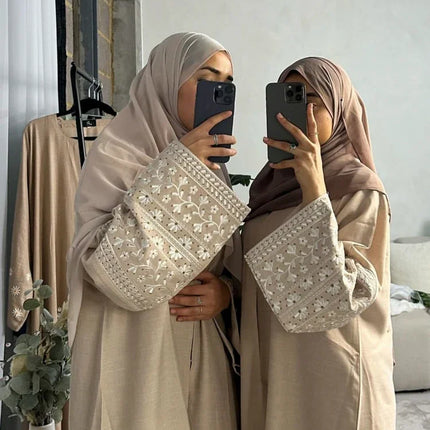 Eid Muslim Embroidery Abaya for Women Party Dress Ramadan Abayas Long Dress Kaftan Vestidos Largos Dubai Robe Jalabiya 2025