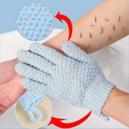 1Pc Five Finger Shower Gloves Frosted Mud Rubbing Towel Scrubbing Tool for Mud Bath Exfoliating Glove with Grip