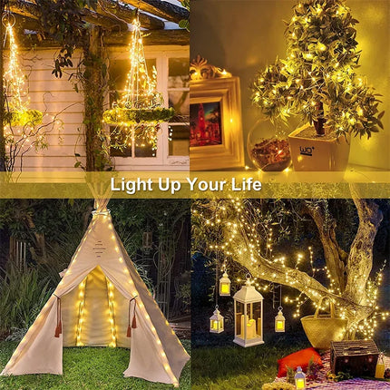 32M Solar LED Light Outdoor Festoon Lamp Garden Fairy Light String Led Twinkle Waterproof Lamp Christmas Garland Yard Decoration