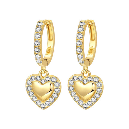 Original 2026 S925 Sterling Silver Zircon 18K Gold Lining Vintage Hoop Earrings for Women Birthday Party Wedding Gift Jewellery
