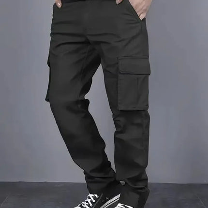 Men's casual multi pocket work pants with loose fit and drawstring waistband suitable for hikingfishingand outdoor exploration