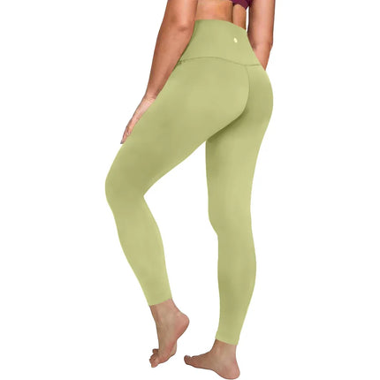 Womens HighWaist Airlift Soft Yoga LeggingsSolid Color Tight Workout Pants for Pilates Exercise Street Style