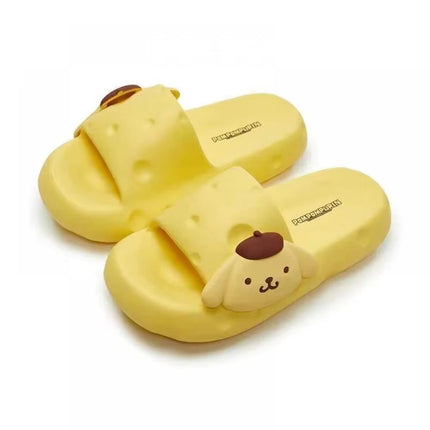 Cute Sanrio Kuromi My Melody Cinnamoroll Purin Cloud Platform Slippers Women Summer Soft Non-Slip Slides Indoor Beach Sandals