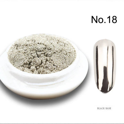 1Jar Metallic Mirror Chrome Nail Powder Holographic Laser Silvery Golden Nail Rubbing Glitter Pigment UV Gel Polish Mirror Powde