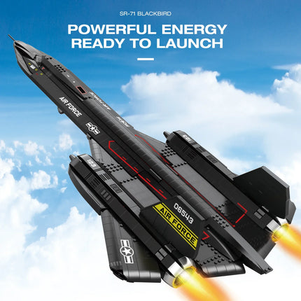 1733PCS SR-71 Blackbird Fighter Building Blocks Military Aircraft Model Bricks Set Collection Display Kids Toys Holiday Gifts
