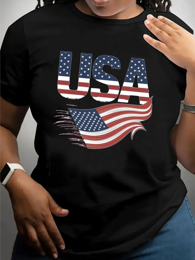 250. Jubiläum Print T-Shirt Flagge USA T-Shirt für Damen Casual 1 Stück Bequemes Rundhals Kurzarm T-Shirt Oberteile Kleidung