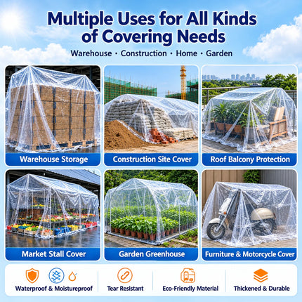 Clear tarp application examples with feature labels