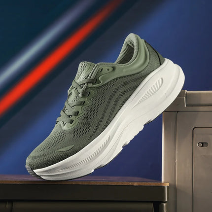 ArfaStep Men Women Gray Mesh Running Shoes Thick Cushioning Sole Breathable Sports Sneakers for Jogging Gym Training
