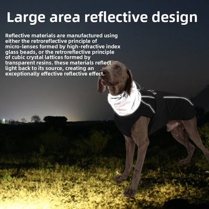 Winter Waterproof Dog Jacket with Reflective Strips, Thick Warm Coat for Pets, Adjustable with D-Ring, S-3XL