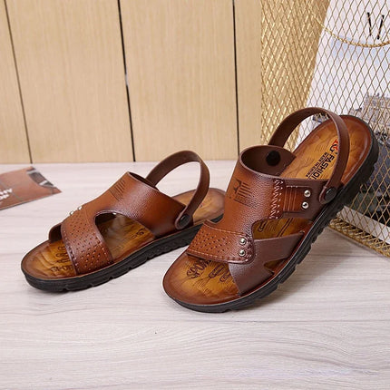 Men's Beach Open Toe Shoes Sandals High Quality Non-slip Men Slippers Breathable Two Uses Male Footwear Mens Summer Outdoor Shoe