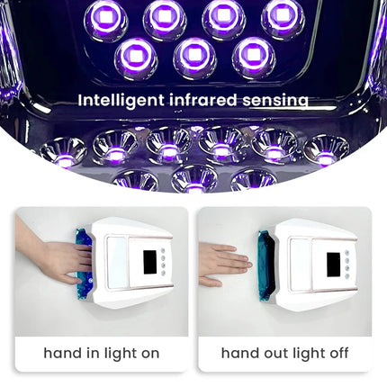 Professional 126W Rechargeable Nail Lamp with Handle Wireless Gel Polish Dryer Pedicure Machine Cordless UV LED Nail Art Lamp