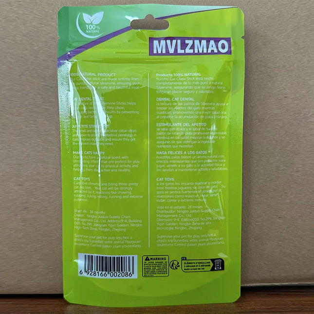 Natural Silvervine Catnip Cat Chew Toy Suit Silvervine Cat Snacks Stick Safety Molar Toothpaste Sticks - product image 2