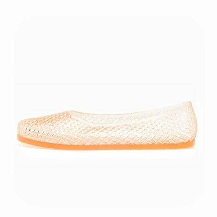 Women's Jelly Shoes Transparent  Sandals Lazy Flat Shoes Breathable Flat Shoes