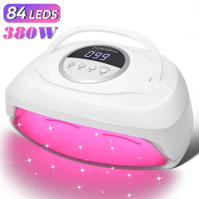 Lámpara UV LED de 380W para Uñas 84 LEDs Secador de Uñas con Sensor Automático Lámpara de Manicura de Secado Rápido para Curar Esmalte de Uñas Herramientas de Arte de Uñas
