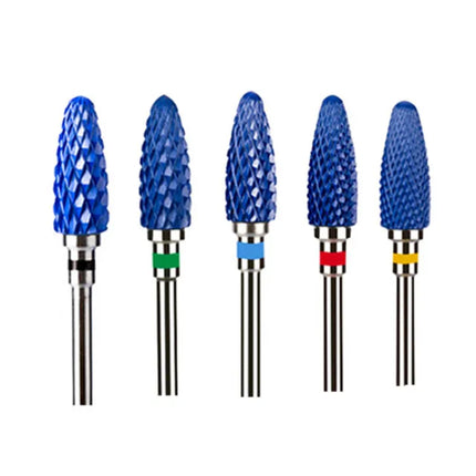5 PCS Ceramics Nail Drill Bits Conical Tip For Manicure Drill Rotating Polishing Machine Cutter Remove Gel Acrylic Accessories