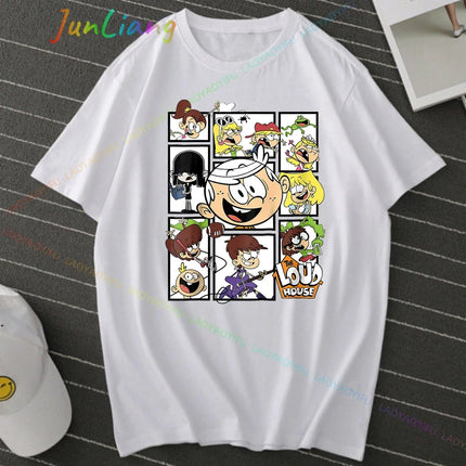 Loud House Japanese Anime Cartoon Print Tee-shirt Short Sleeve Kawaii Funko Harajuku Style Funny Cool Fashion T-Shirt