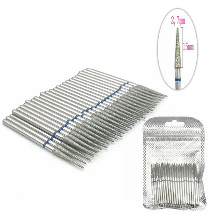 50pcs Diamond Nail Drill Cuticle Clean Bit Set Manicure Electric Cutter Bits Accessories Dead Skin Remove Tool