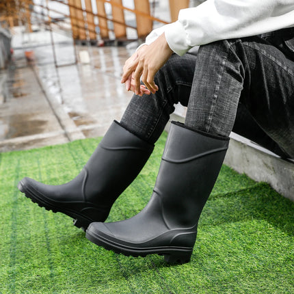Men's Fashionable Waterproof Shoes, Construction Site High-Top Rubber Boots, Adult Rain Boots, Men's Mid-Top Labor Protection Rain Boots, Pvc Thickened Overshoes