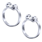 2Pcs Silver Single