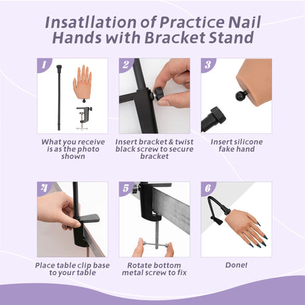 Practice Hand for Acrylic Nails, Realistic Silicone Training Hand with Flexible Fingers, Pro Kit for Gel Polish & Manicure