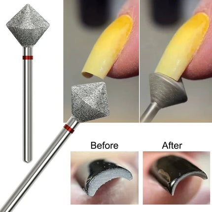 1/2Pcs C Radians Diamond Nail Drill Bit Milling Cutter Nail Edge Trimming Tool Diamond Sand Polishing Manicure Accessories