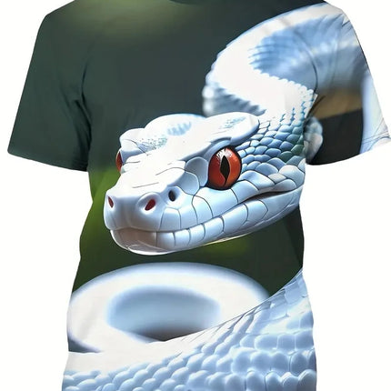 Fashion 3D Printed Horror Snake Graphic T Shirt For Men Personality Oversized T-shirt Summer Hip Hop Short Sleeve O-neck Tops