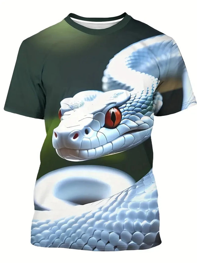 Mode 3D-gedrucktes Horror Schlangen-Grafik-T-Shirt für Herren, Persönlichkeit, übergroßes T-Shirt, Sommer, Hip Hop, Kurzarm, O-Ausschnitt Oberteile