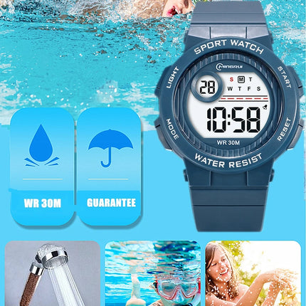 OHSEN Kids Sport Watches 30M Waterproof Pink Silicone Electronic Wristwatch Stopwatch Children Digital Watch For Boys Girls