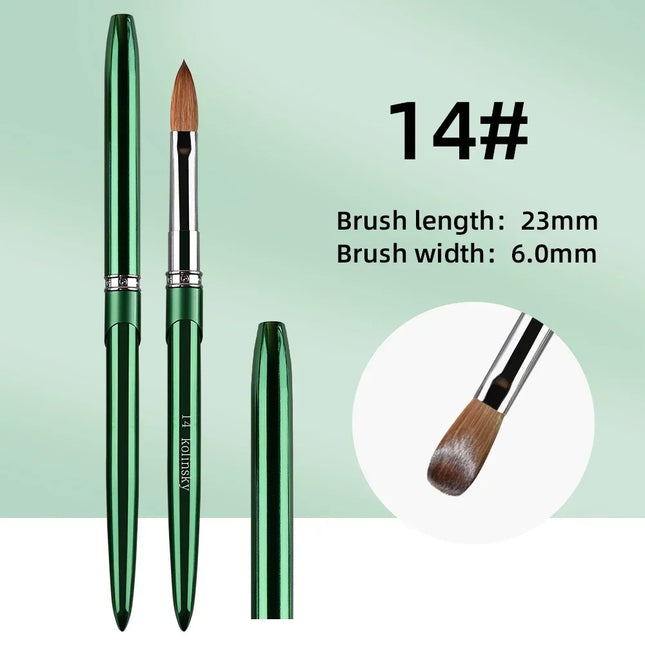 New Kolinsky Acrylic Nail Brush New Product Metal 100% Pure Kolinsky Brush for Acrylic Nails Sizes 2-18 - product image 9