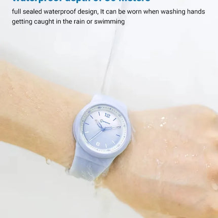 Pink Quartz Children Watches Silicone Strap Waterpoof Blue Analog Teenage Wriwtches for Girls Boys