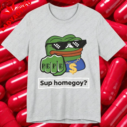 Pepe Frog Thug Tee Graphic Meme Shirt 4chan Bad Goy Harajuku Graphic T Shirts Funny Outdoors High Quality Cotton Short-sleev Top