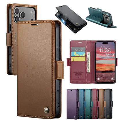 Wireless Charging Flip Wallet Case For iphone 17Air 17 Promax 16 Plus 15 Pro max 14 Pro 13 12 Phone Case Cards Slots Kickstand
