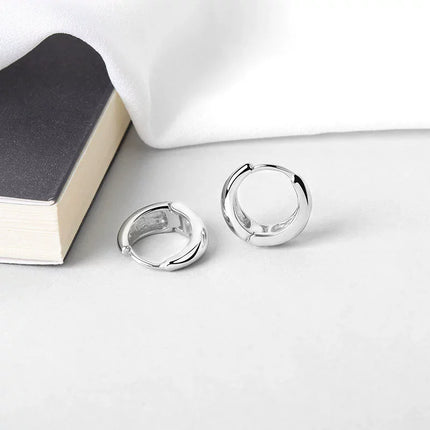 VENTFILLE 925 Sterling Silver Geometry Hoop Earring for Women Minimalism Classic Office Versatile Fashion Jewelry Gift Dropship